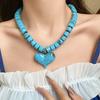 Acrylic Acrylic Love Heart Necklace Choker Sweater Chain Women Clavicle Necklace  Beach