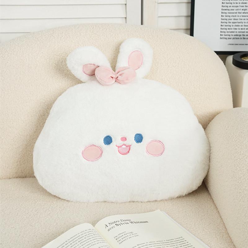 Cute Panda Round Plush Cushion With Faux Fur Cover For Bedhead Lounge And Back Support