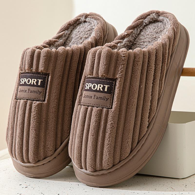 Übergröße Herren Hausschuhe Winter Indoor Zuhause Rutschfeste Warme Hausschuhe 50-51 kaffeebraun