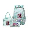 3 Piece School Backpack Set for Students Large Capacity Oxford Cloth Schoolbag with Shoulder Strap and Pencil Case