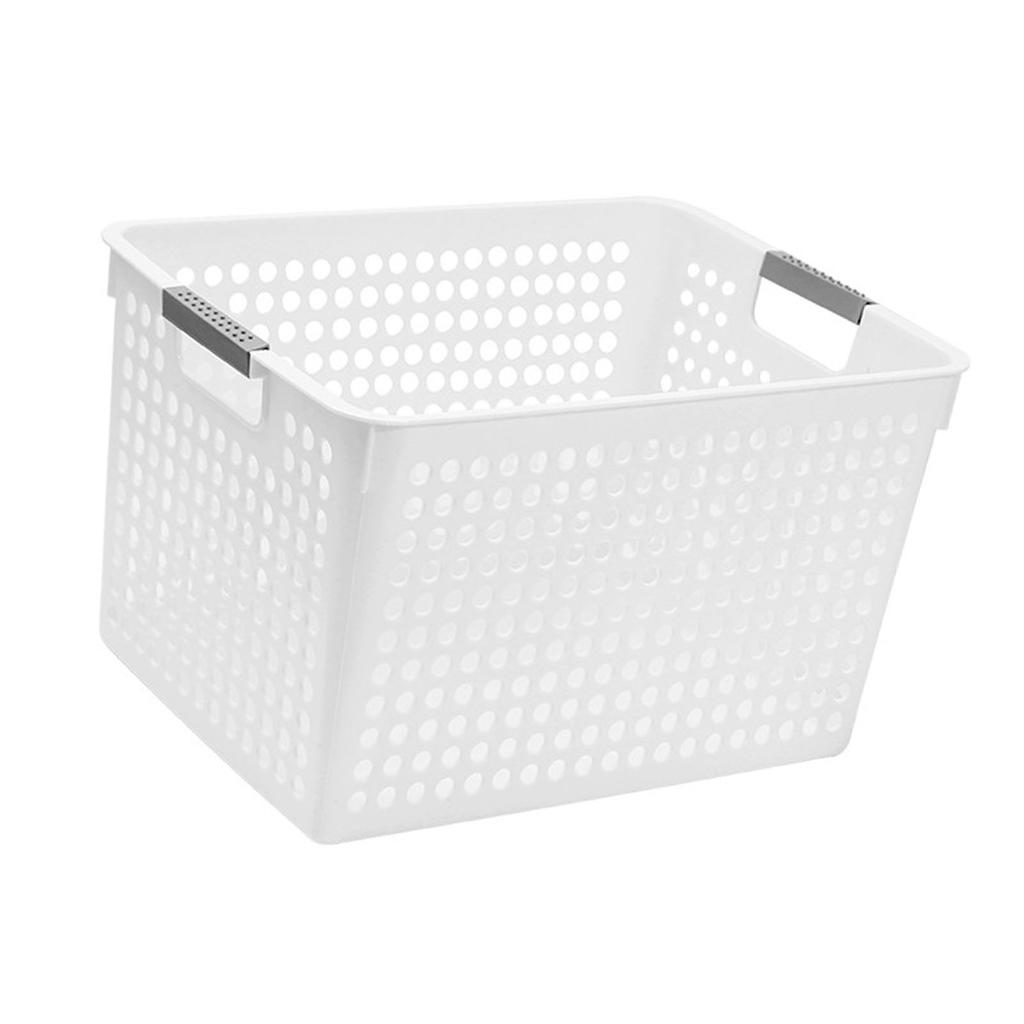 Storage Bin Plastic Basket Desktop Snack Toy Organizer Storage Box with Handle for Pantry Kitchen Bathroom Cabinet