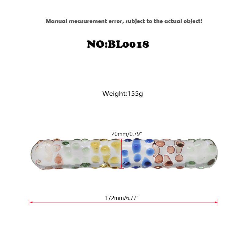 Crystal Glass Stick Spiked Club Floating Point Particles Sex Tools Female Masturbation Adult Supplies Color Straight