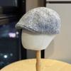 Embroidered Letter R Shaped Beret Hat for Women in Autumn and Winter Cashmere Blend Warm Reverse Wear Forward Hat