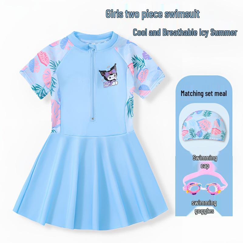 Costum de baie fustă dintr-o piesă pentru fete 2024 - Costume de baie de vară pentru copii în mărimi mici, medii și mari