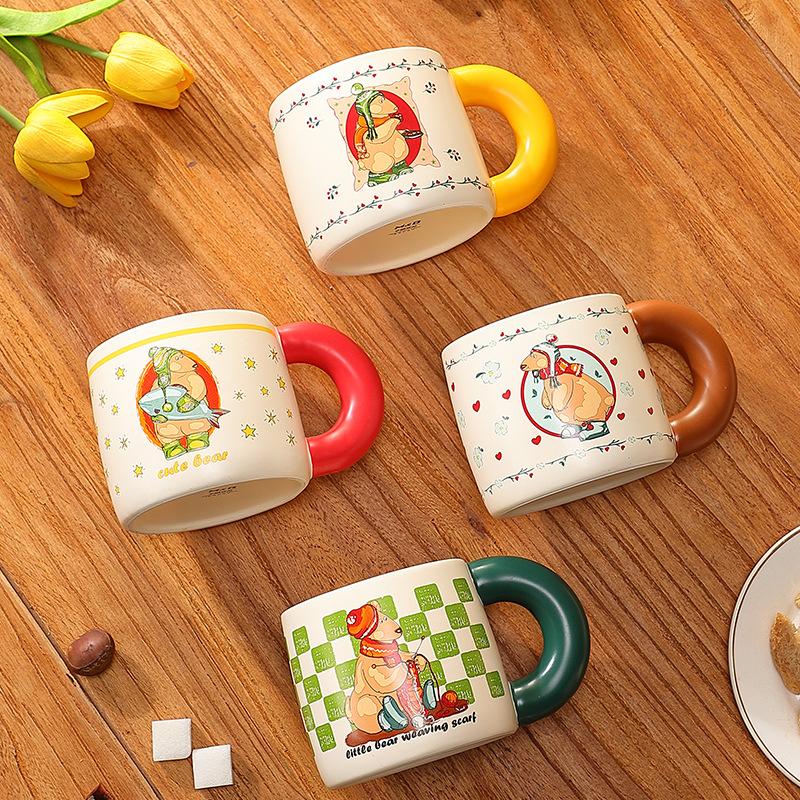 Nordischer Bär Milch Retro Tasse Niedlich Kreatives Geschenk Kaffee Keramiktasse Geschenk Tasse