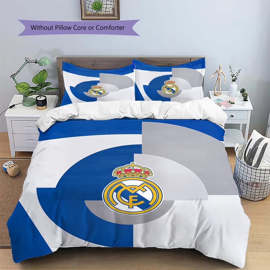 Real Madrid C.F.  Set cu model cuvertură de pat Decorațiune interioară Cadou (1 * față de plapumă + 2 * fețe de pernă fără umplutură)