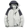 Men Women 3-in-1 Detachable Waterproof Windproof Hiking Jacket With Fleece Inner Winter Outdoor Activities