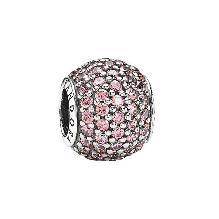 Pandora Pink Pavé Ball Charm Unisex Jewelry 791051CZS Pink,F