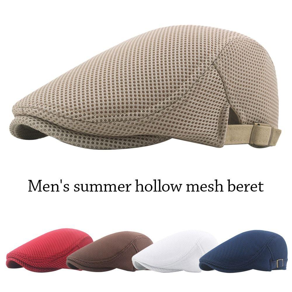 

Breathable Cabbie Flat Cap Mesh Peaked Cap Fashion Berets Hat