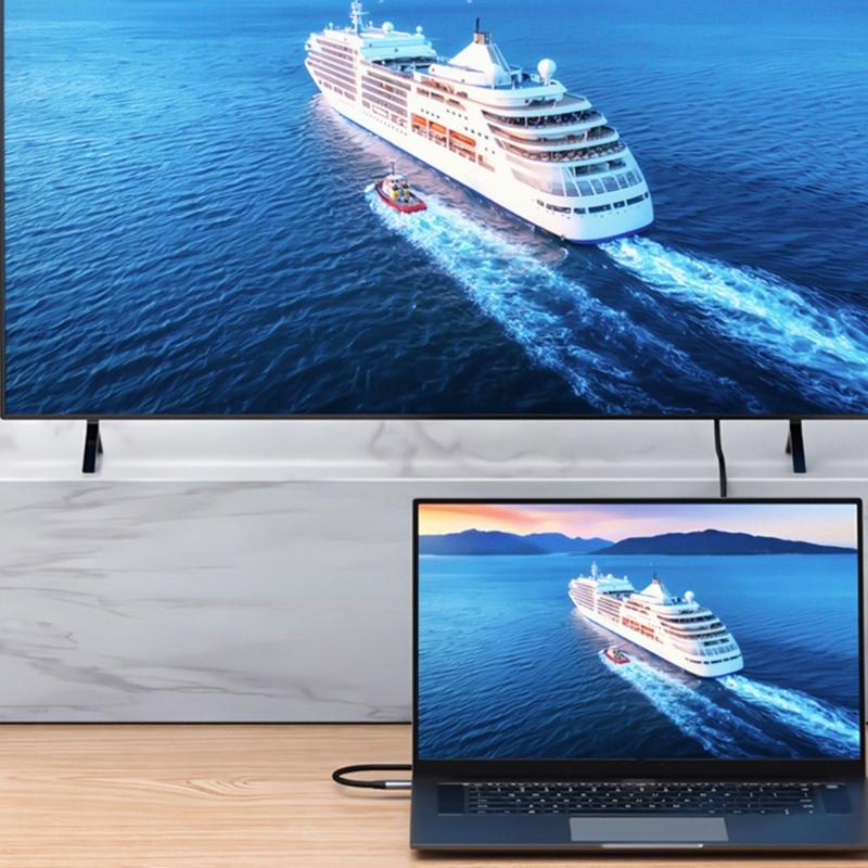 Aluminum USB C To HDTV Adapter Type C To HDTV Adapter 4K@30Hz Video Sound Sync Screen Converters Heat Dissipation