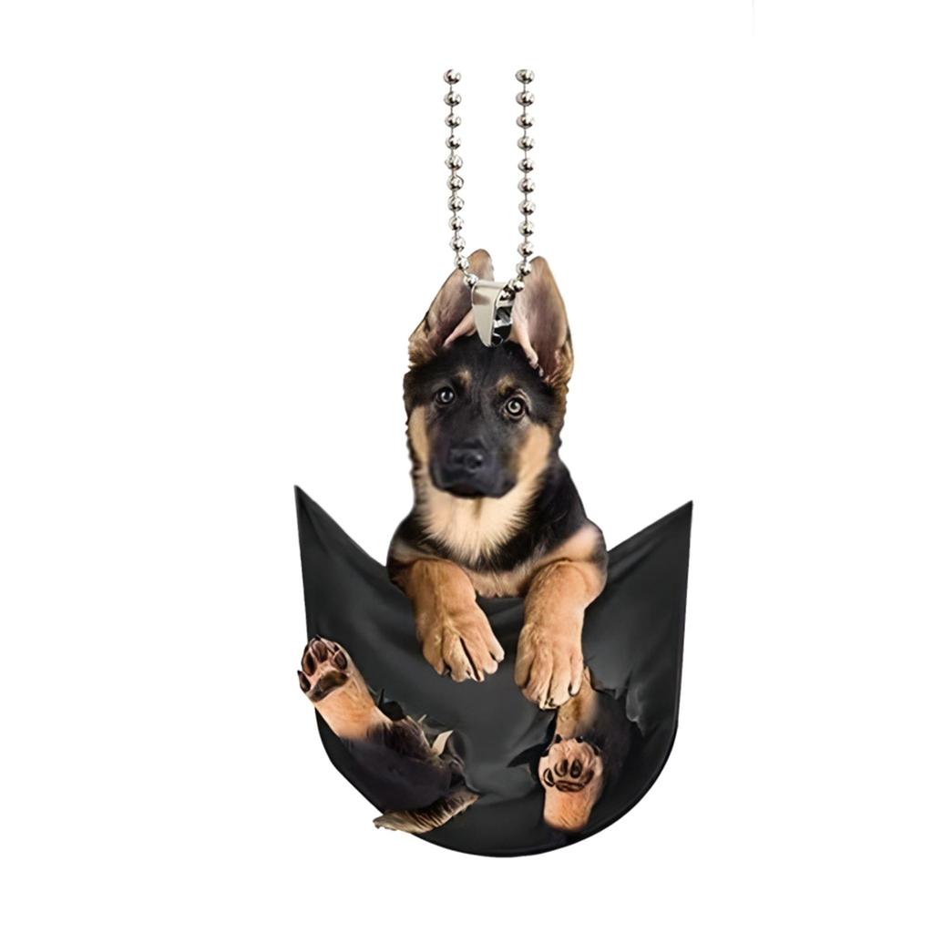 Creative Cute Cloth Bag Puppy Car Rearview Mirror Pendant Backpack Keychain Accessories Home Decorations