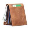 First Layer Cowhide Short Wallet Can Be Used As An RFID Change Clip Crazy Horse Leather Multi Slot Male Card Bag
