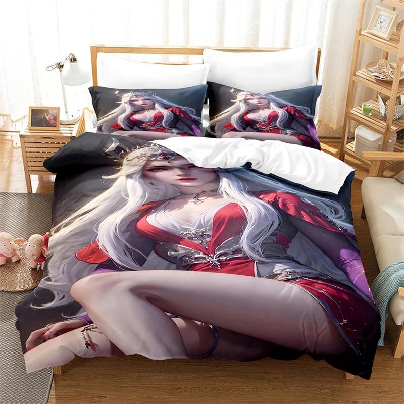 Seksowny zestaw pościeli 3D Beauty Zestaw narzut na łóżko Pościel dla miłośników Dzieci Luksusowe zestawy pościeli King Size Zestaw poszewek na kołdrę Queen