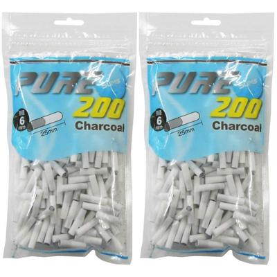 Pure Slim 063342 Charcoal Filters for Rolling Your Own 200 Filters of Cigarettes, (Pack 2)