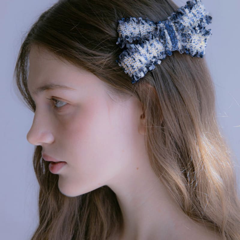 

Jean Paul Clarisse Austrian Crystal Ribbon Tweed Hairpin JP-22-160AB Blue