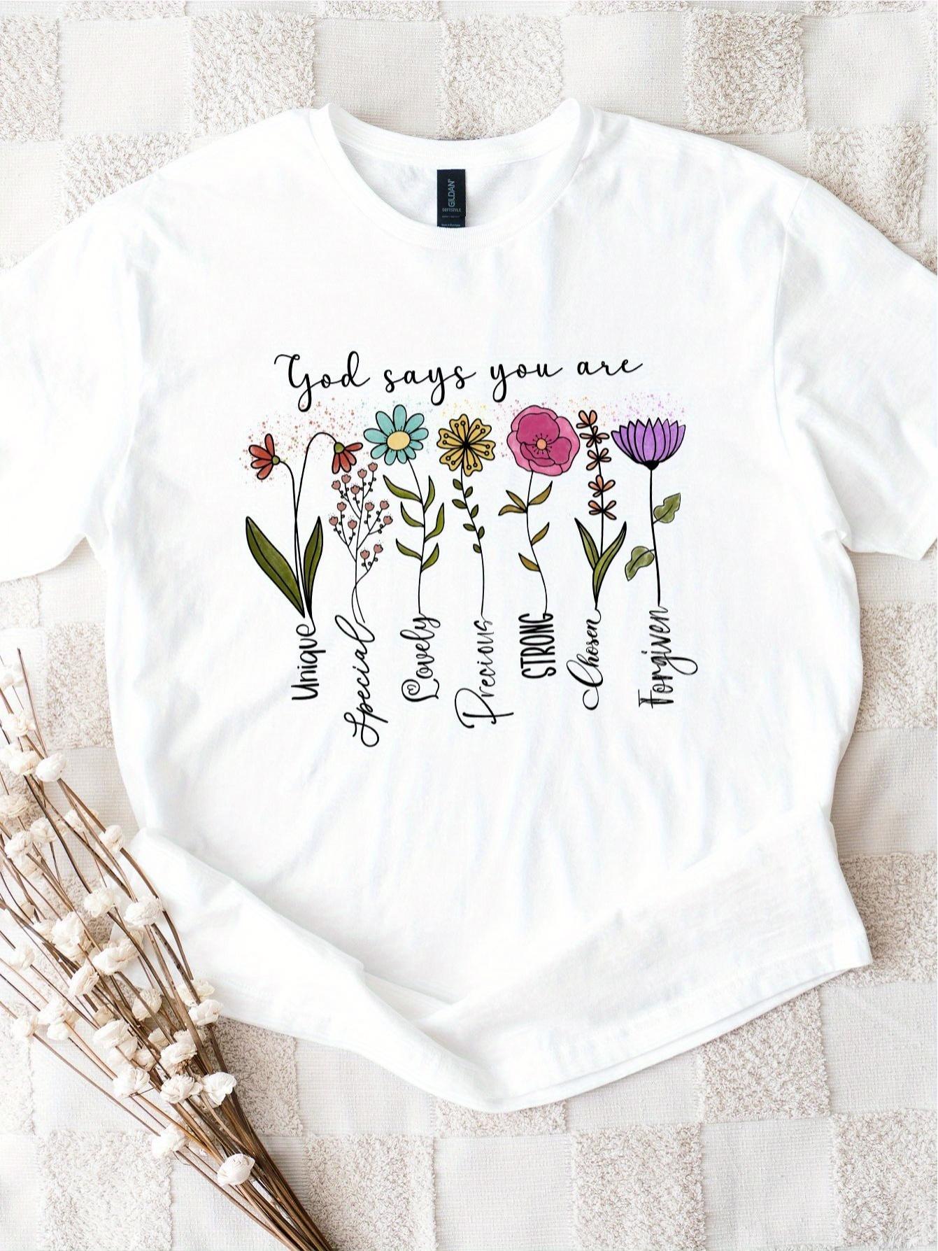 Unique and Special You TShirt Christian Faith Inspirational Bible Quote Floral Religious Christian Mom Christian Women S