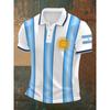 Maglietta Polo da Calcio Argentina Fan - Stampa 3D - Comoda e Traspirante - Adatta Sia per Uomini che per Donne