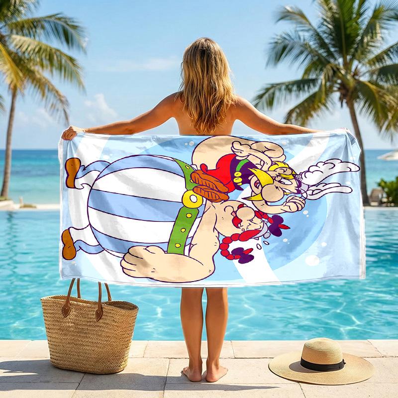 Asciugamano da Spiaggia Moda Asterix & Obelix Asciugamano Portatile Morbido Asciugatura Rapida per Nuoto Campeggio Vacanze