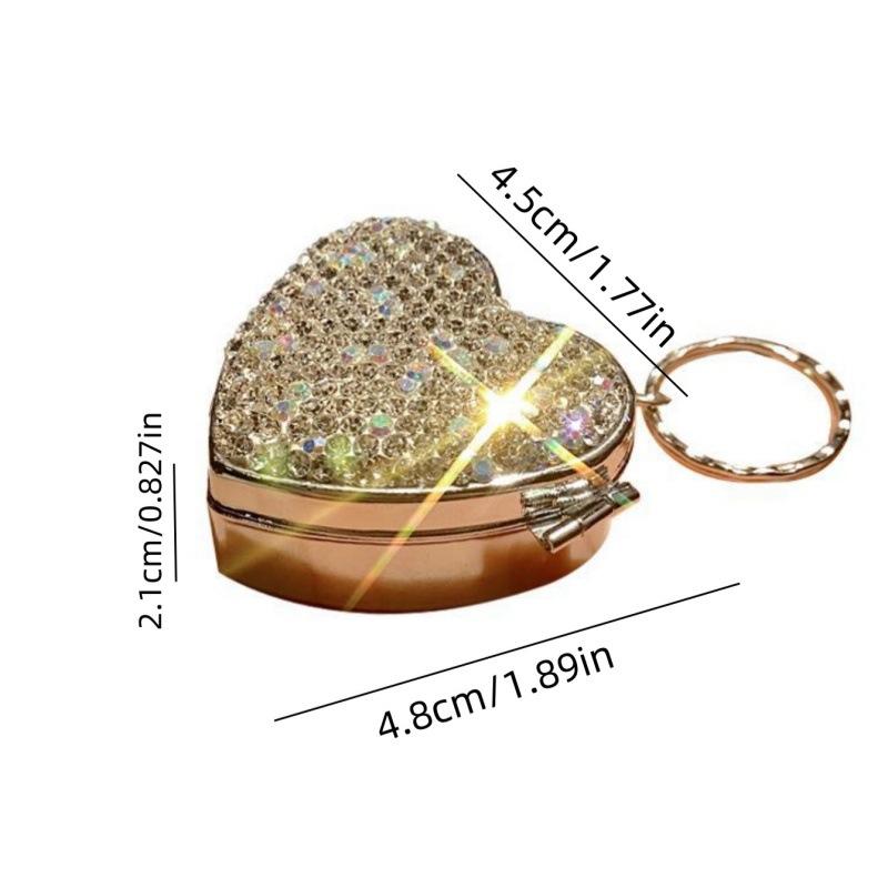 Heart Shaped Metal Pill Box Portable Mini Case for Pills Tablets Medicine Earrings Jewelry Storage