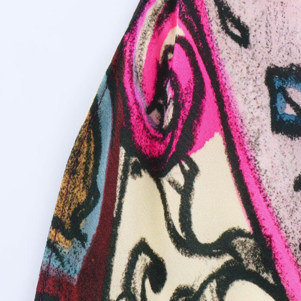 2025 Summer Women's Fashion: European & American Style Halter Print Dress