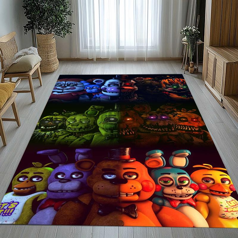 Tappeto Area Antiscivolo Horror Freddy F-FNAF Giochi Soggiorno Tappeto Morbido per Camera da Letto Stanza dei Giochi dei Bambini Divano, Zerbino Decorazione per la Casa Regalo