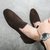 Large size leather shoes British matte leather breathable sailing shoes casual beanie shoes