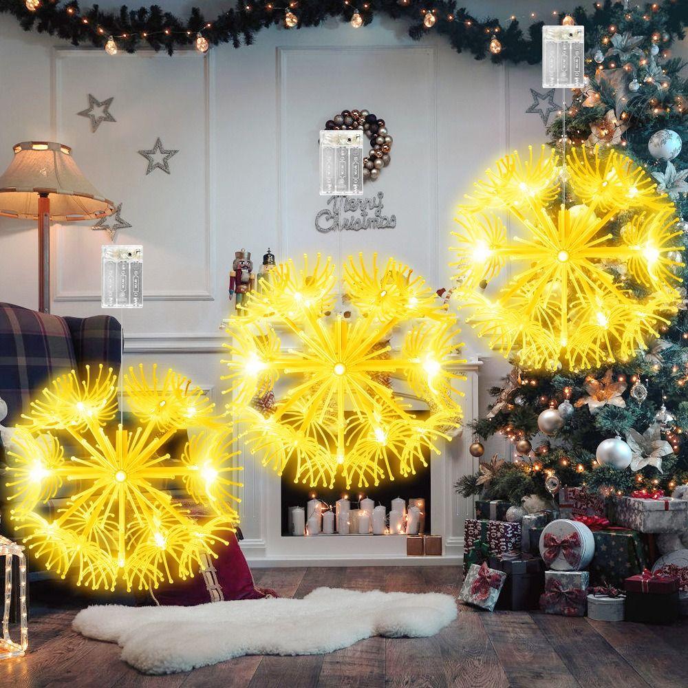 19LED Solar Ground Pendant Lamps 8 Modes Starburst Lamp LED Hanging Chandeliers  Christmas