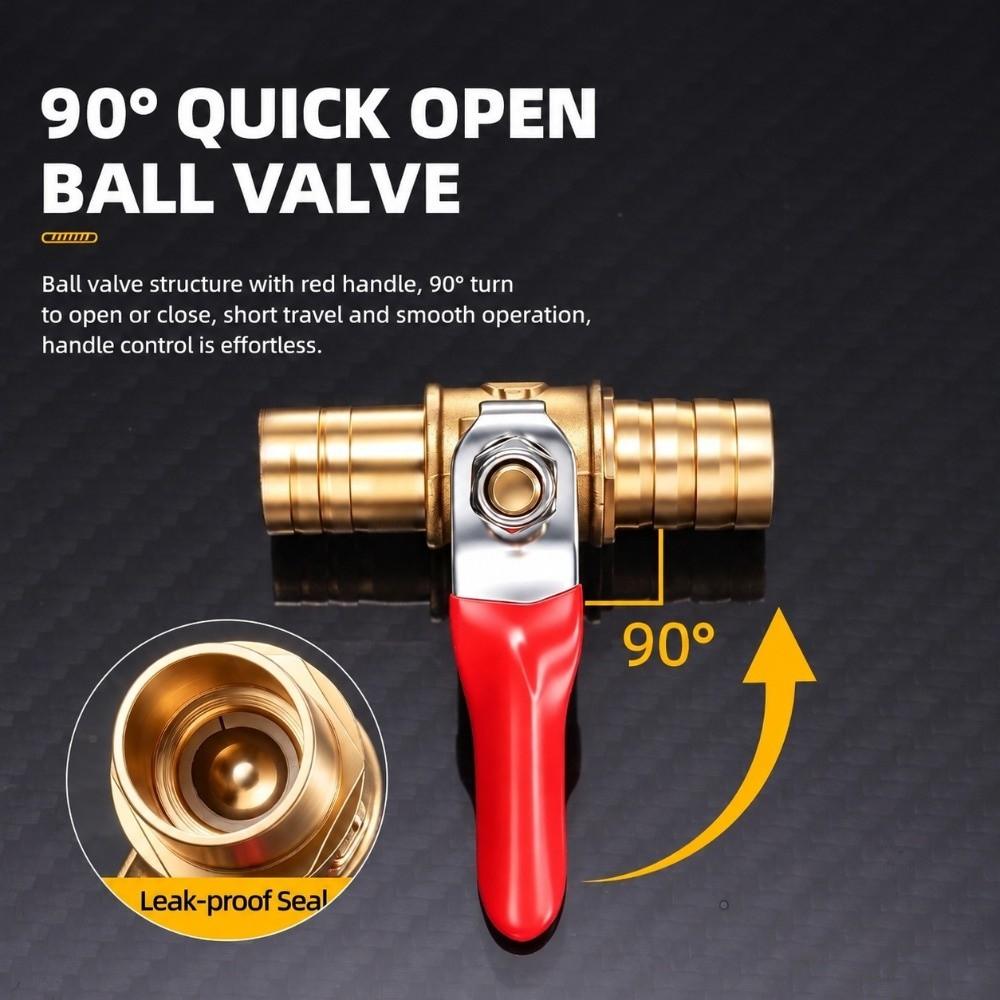 Brass Brass Inline Hose Barb Ball Valve Mini Shut Off Valve Water Pipe Control