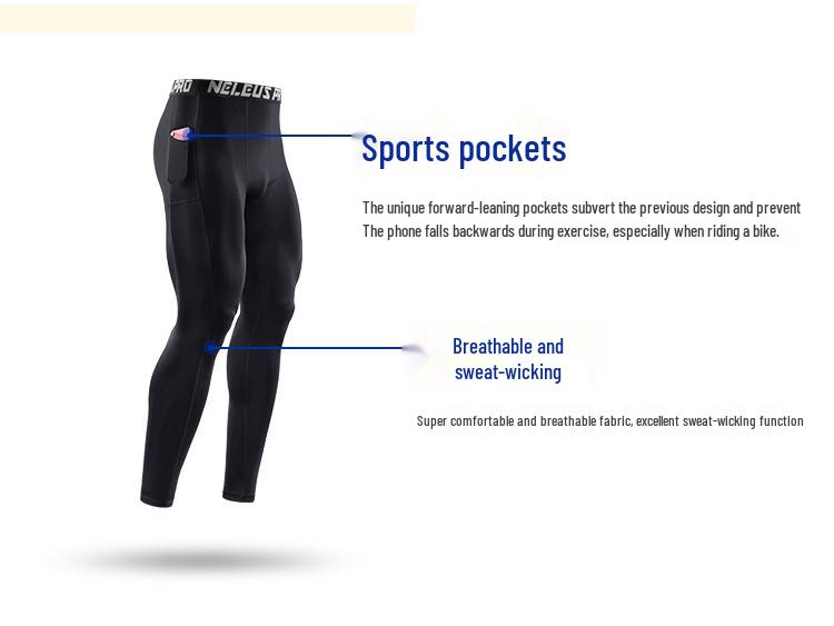Men's Thermal Compression Pants - Quick-Dry, Base Layer for Running, Basketball, Fitness - Autumn/Winter