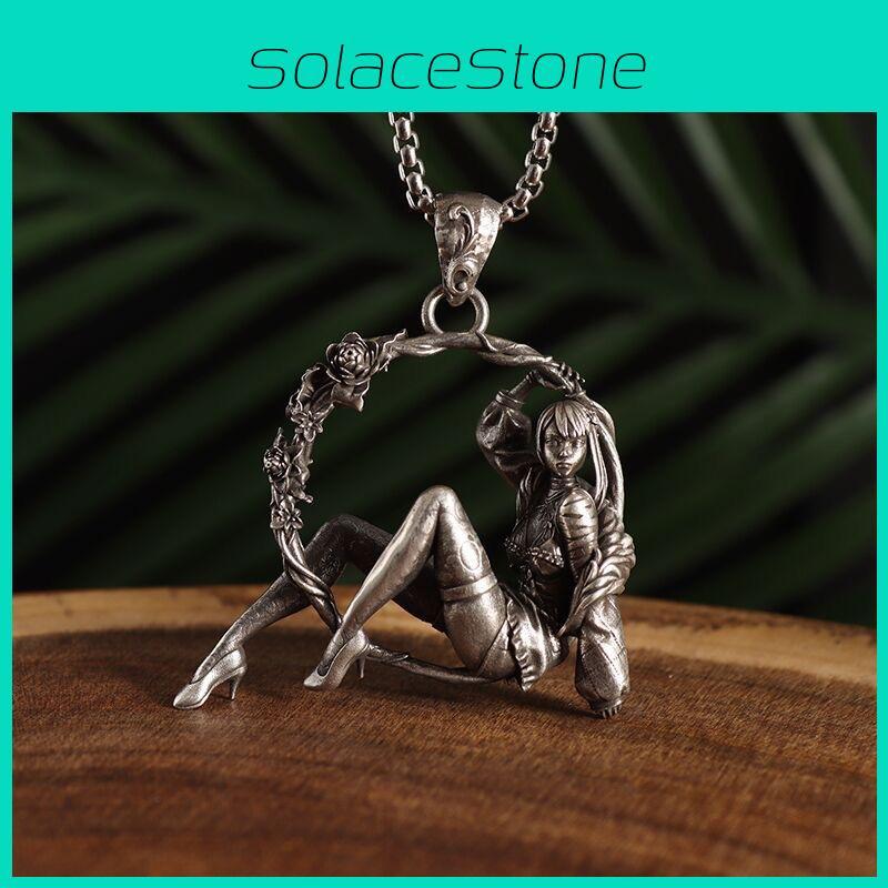 Trendy Punk Style Antique Finish Alloy Pendant Necklace For Fashionable Occasions