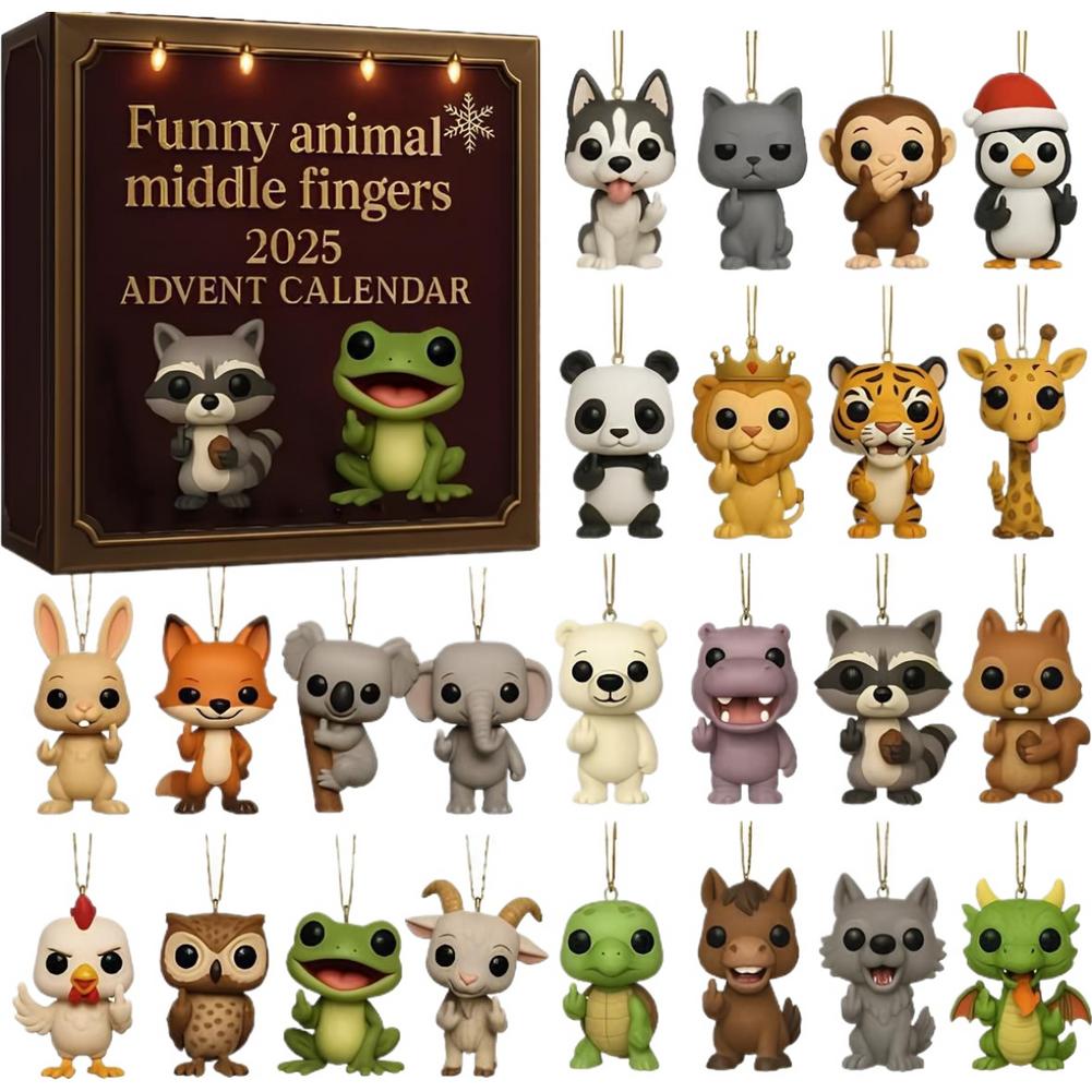 Cat Christmas Calendar Countdown 2D Acrylic Cute Cat Calendar with 24 Boxes Artistic Holiday Ornament for Women Men Boys Girls