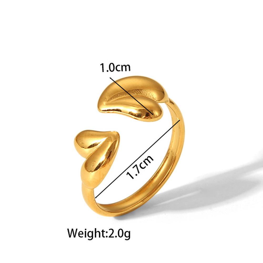 

Yori New Stainless Steel Jewelry Minimalist Metal Golden 18 K PVD Plated Opening Ring for Women Waterproof Metal Jewelry