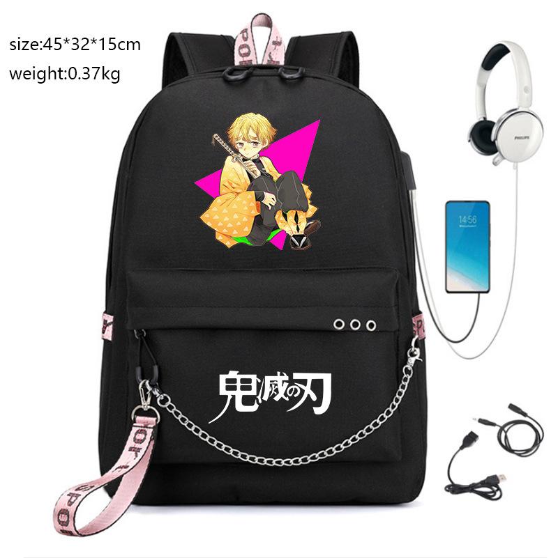 Giappone fumetti anime Demon Slayer Zaino Oxford di Alta Qualità Grande Capacità Borsa a Spalla per Studenti 0012