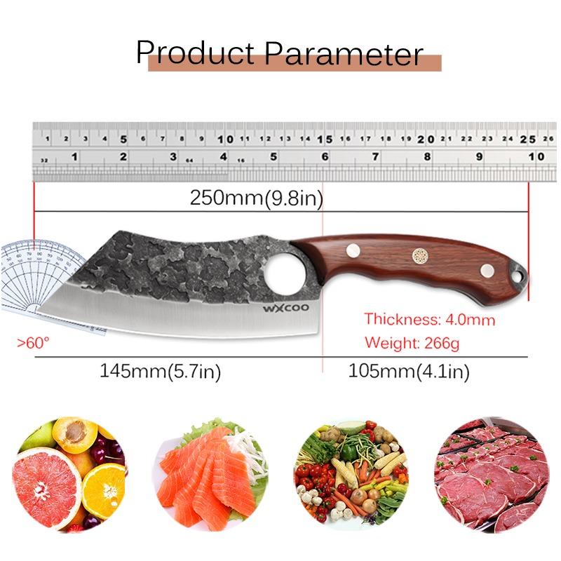 Stainless Steel Kitchen Knife Wooden Handle Sharp Boning Knife Multipurpose Knife Kitchenware Butcher Cutting Paring Meat Cleaver