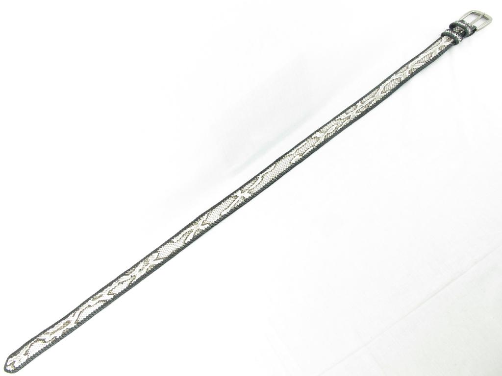 PELGIO Python Leather Braided No 46 Inch Belt, Edges, Holes,