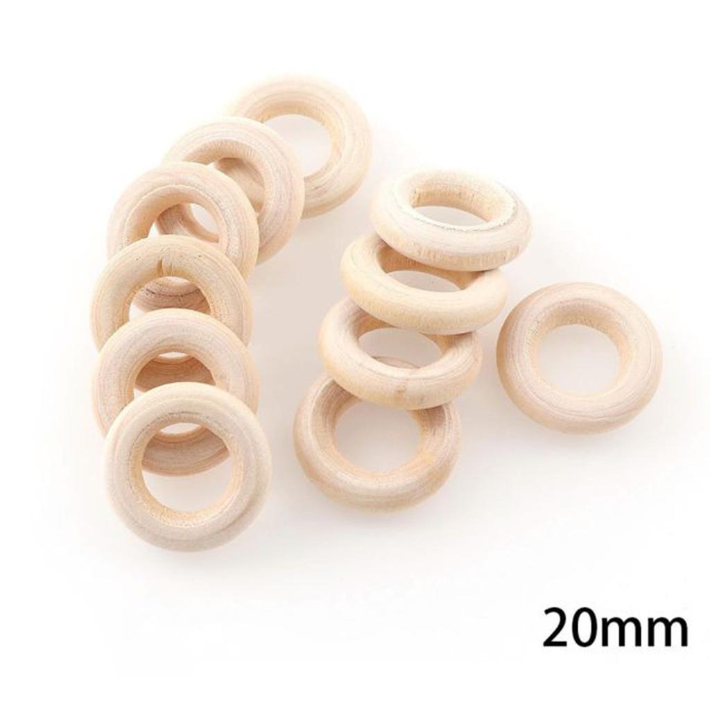 Etwa 20-60MM unbehandelte hölzerne handgefertigte DIY-Bastelarbeiten, für DIY-Bastelarbeiten Holzringe Ornamente Verbinder Bastelherstellung