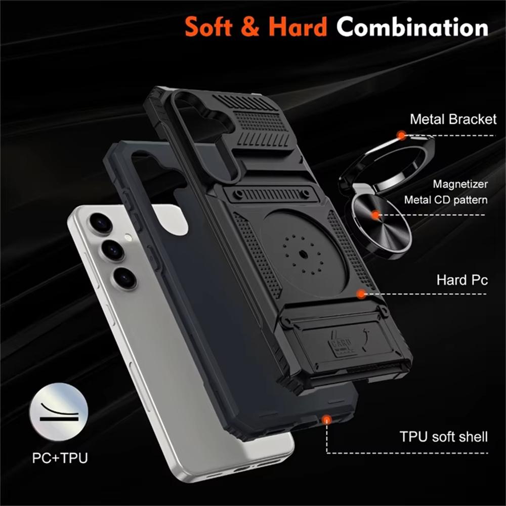 Magnetic Rotated Ring Kickstand Phone Cases For Samsung Galaxy A56 A36 A16 A55 A35 A15 A14 5G A26 Case Shockproof Wallet Cover
