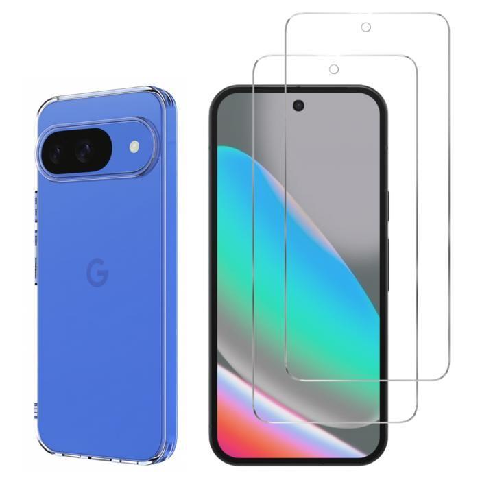 Coque et protection écran - PHONILLICO - Google Pixel 10 / 10 Pro - Souple - Transparent - 2 Verres Trempé