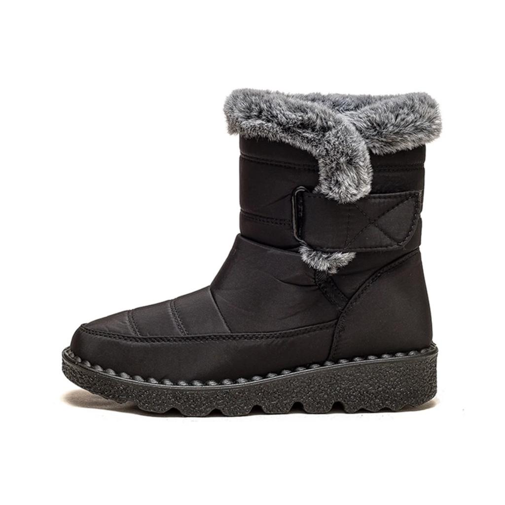 New Women's Plush Thick Cotton Boots, Casual Height Increasing Thick Soled Shoes, Comfortable Anti Slip and Wear-resistant Boots