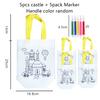 5pcs Graffiti Bag with Marker Children Drawing Toys Puzzle Parent-child Interaction Color Cognition Preschool Activity Props TMZ