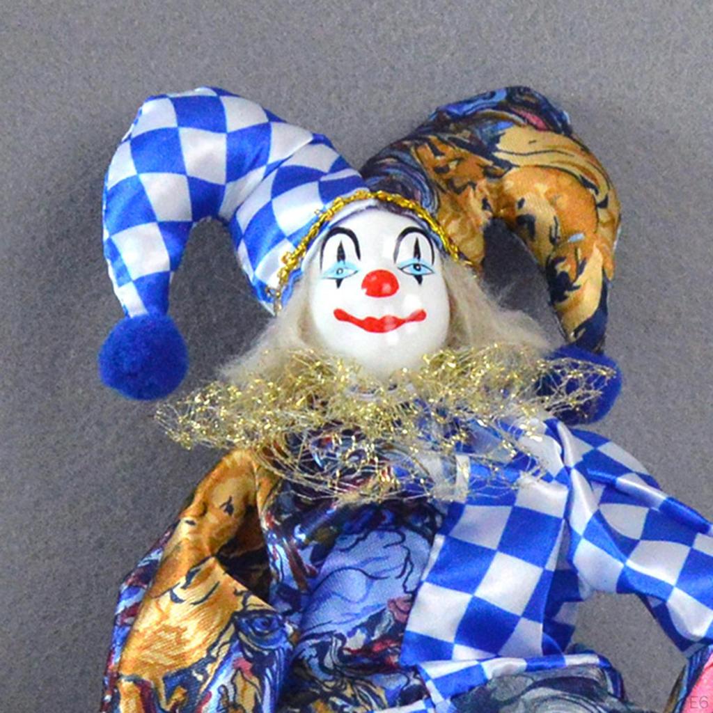 Clown Doll Figure Funny Harlequin Artware Valentine Gift Action Angle Model