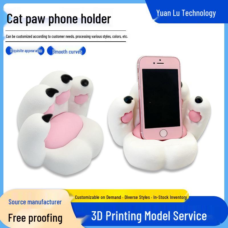 3D Cat Paw Phone Holder: Creative Desktop Ornament & Stress-Relief Craft