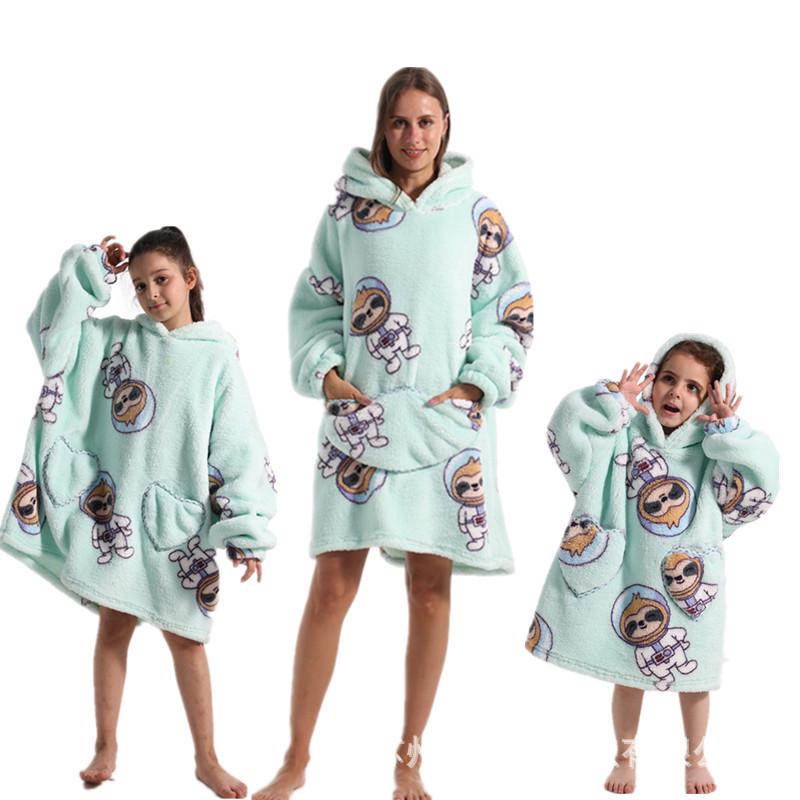 2023 Hooded Oversized Flannel Blanket Clothing for Men & Women – Extended Length for Warmth