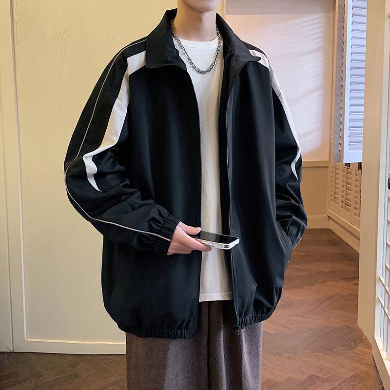 Herren Stehkragen Coach Jacke: 2025 Frühling/Herbst Trendige Jugendliche Freizeit-Sportjacke