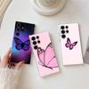Beauty Pink Butterfly Phone Case S25Ultra For Samsung Galaxy S25 S24 S23 S21 Ultra S20 FE S22 Plus A35 A55 5G Case Clear Cover