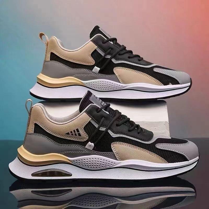 Men's Mesh Breathable Casual Sneakers, Korean Trendy Lightweight Travel Running Shoes