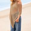Poncho Top in Lavorazione a Maglia all'Uncinetto Traspirante Leggero Manica a Pipistrello Estivo Stile Bohemien Copricostume da Spiaggia