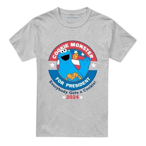 Sesame Street Unisex Adult Cookie For President T-Shirt