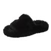 Summer autumn and winter solid color fluffy slippers women's fashion wear double with platform shoes
