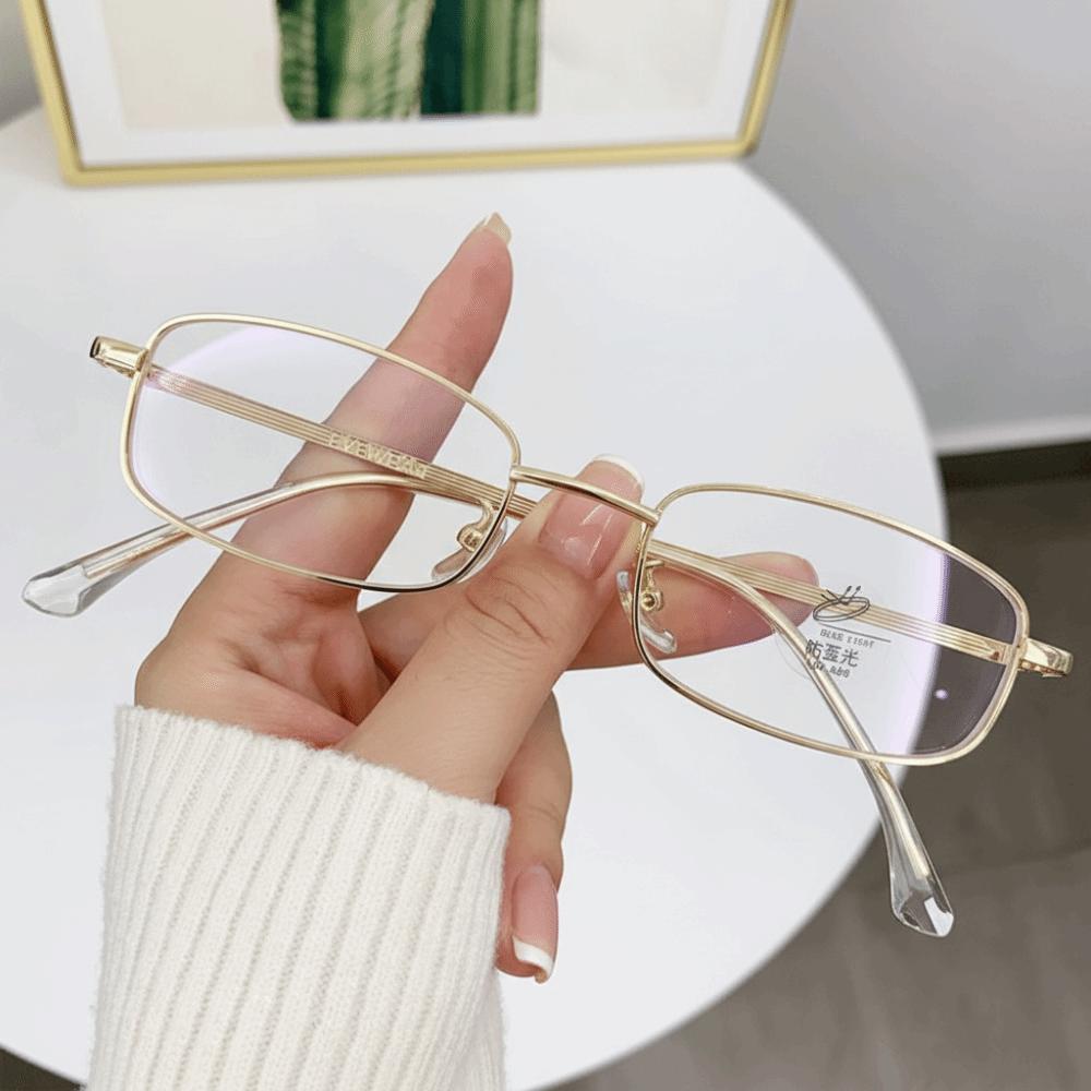 

New TR Metal Reading Glasses Black Silver Gold Rectangle Frame Glasses Computer Eyeglasses Men Women золотой